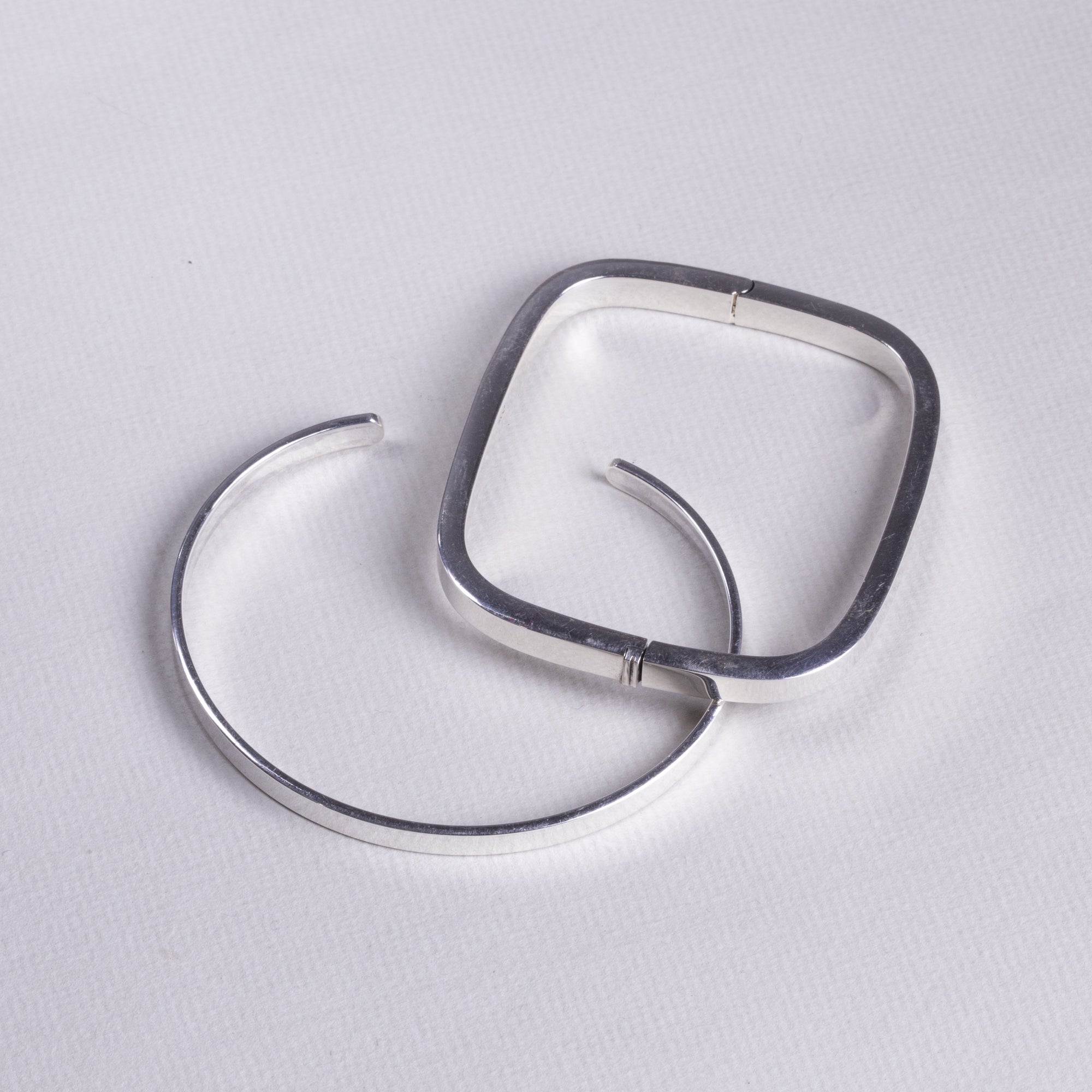 Silver Flat Bangle Bracelet