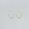 Gold Open Stud Hoop Earrings