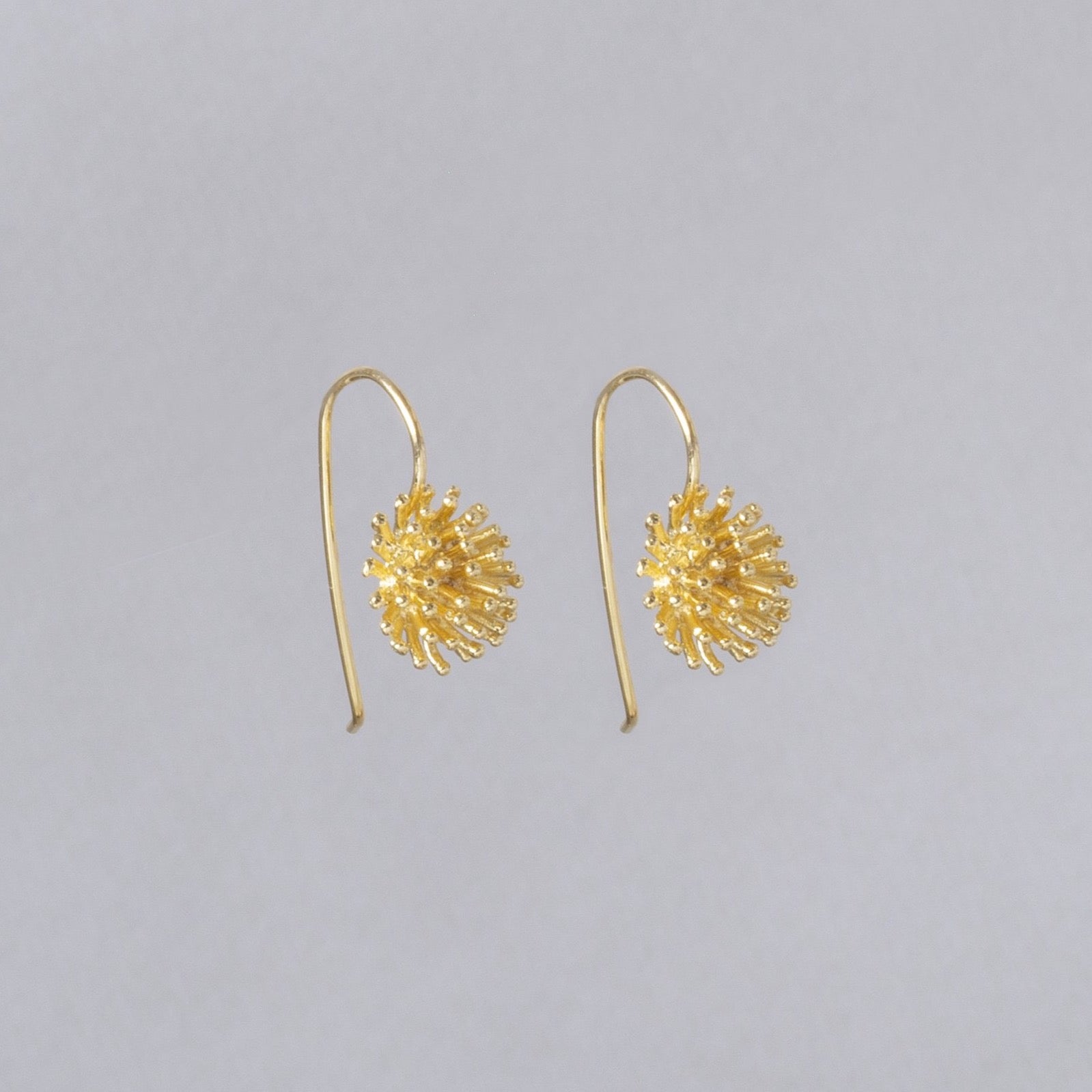 Gold Flower Drop Earrings
