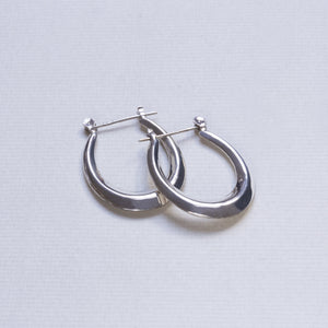 Sterling Silver Oval Stud Earrings