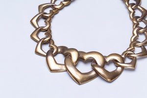 Vintage Heart Necklace in Gold and Silver