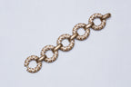 Vintage YSL Gold Link Bracelet with Rhinestone