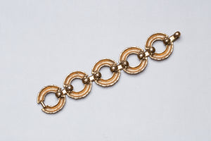 Vintage YSL Gold Link Bracelet with Rhinestone