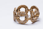 Vintage YSL Gold Link Bracelet with Rhinestone