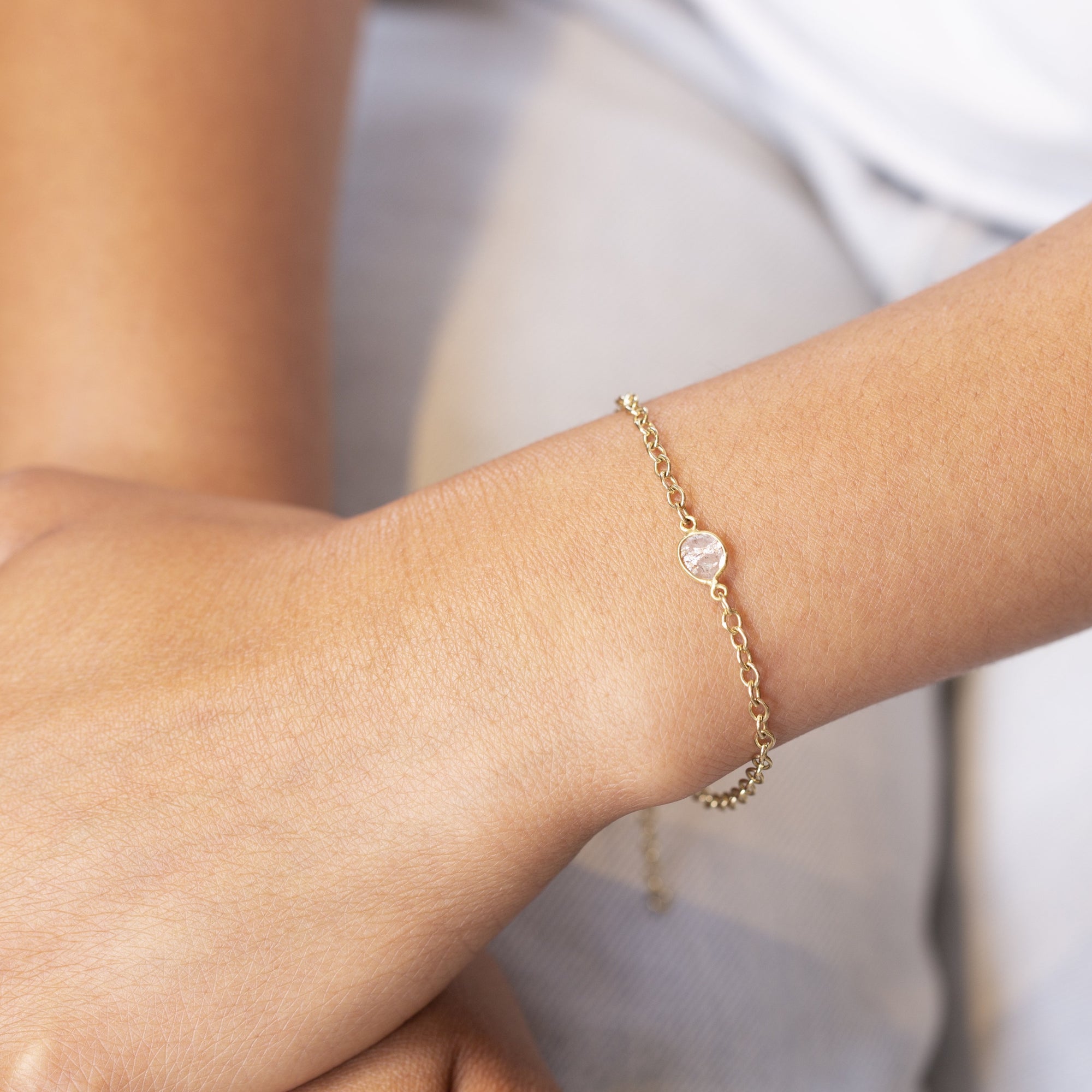 Diamond Slice Bracelet, offers Colored Diamonds By The Yard, Delicate Gold Chain Bracelet