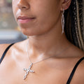 Diamond Cross Pendant in White Gold