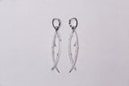 Diamond Thorn Drop Hoop Earrings
