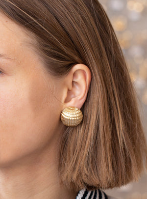 Gold Dome Clip-on Earrings