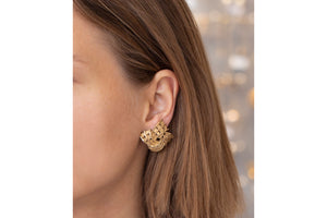 Vintage Gold Square Clip-on Earrings