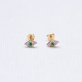 Tiny Eye Gold Diamond Stud Earrings