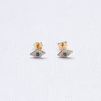 Tiny Eye Gold Diamond Stud Earrings