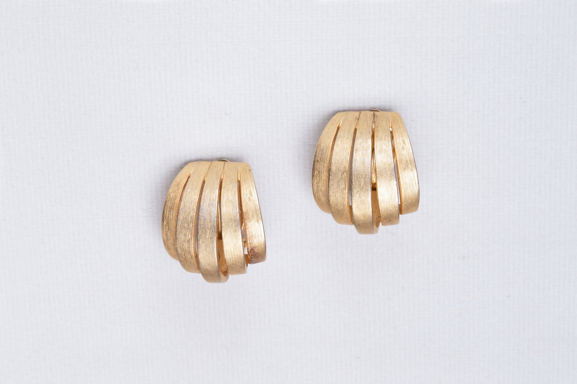 Gold Multiple Strip Clip-on Earrings
