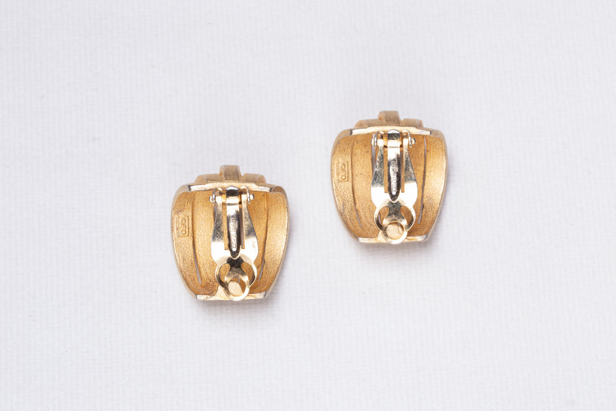 Gold Multiple Strip Clip-on Earrings