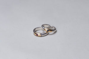 Silver and Gold Ring with Ruby and Sapphire