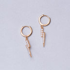 Lightning Bolt Hoop Earrings with Cubic Zirconia