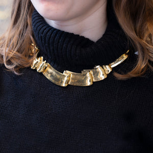Vintage Gold Ribbon Necklace