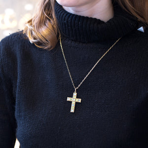 Vintage Gold Cross Pendant Necklace
