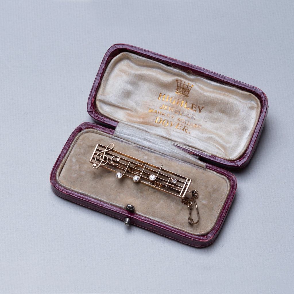 9ct Gold DEARest Music Brooch