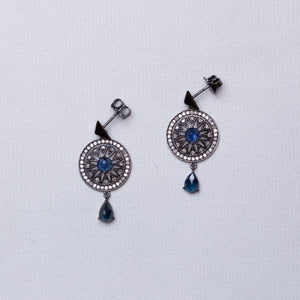 Oxdised Diamonds Stud Earring