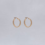 Gold Cable Link Hoop Earrings