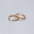Gold Cable Link Hoop Earrings