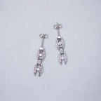 Vintage White Gold Stud Earrings with Diamonds