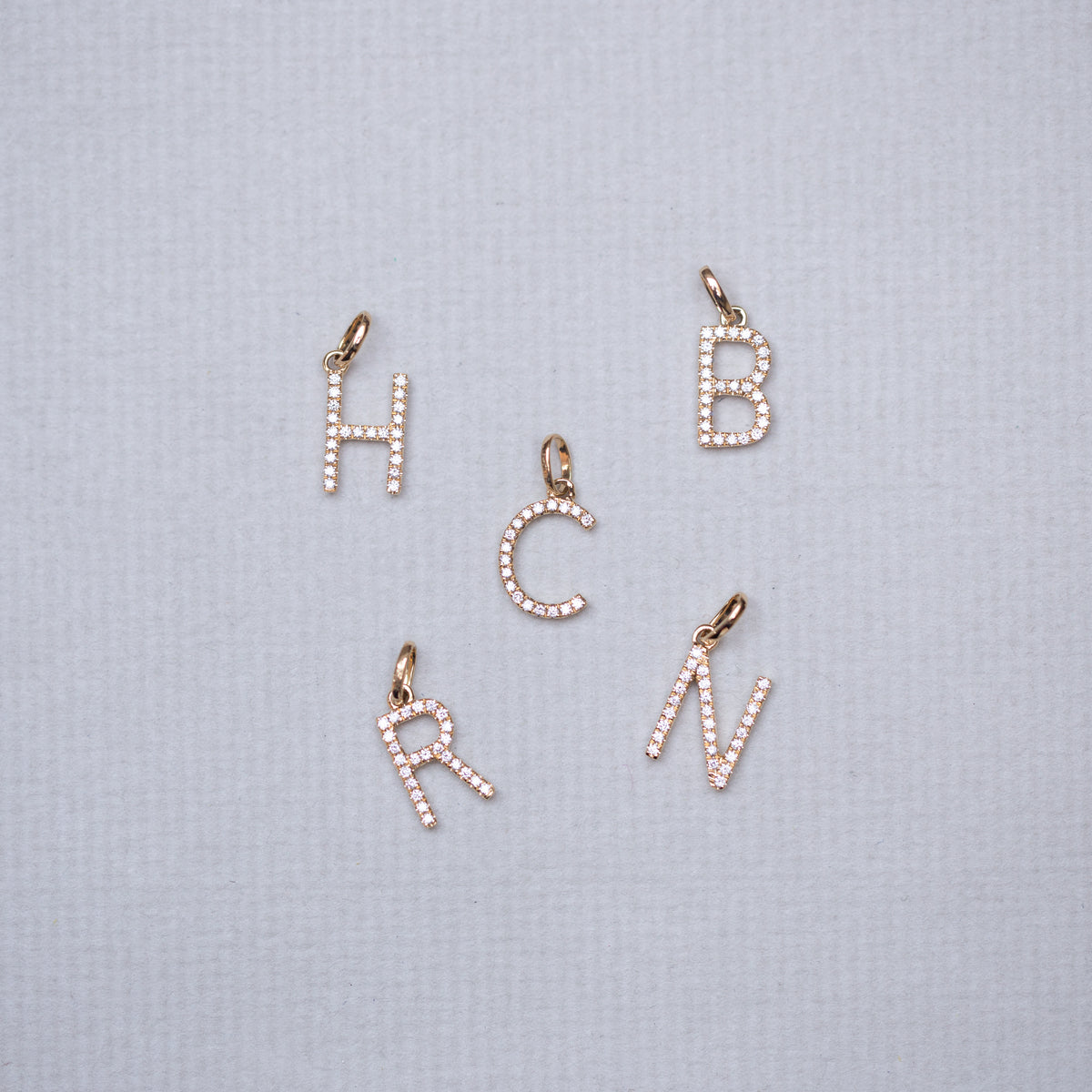 Diamond Letter Pendant on Yellow and White Gold