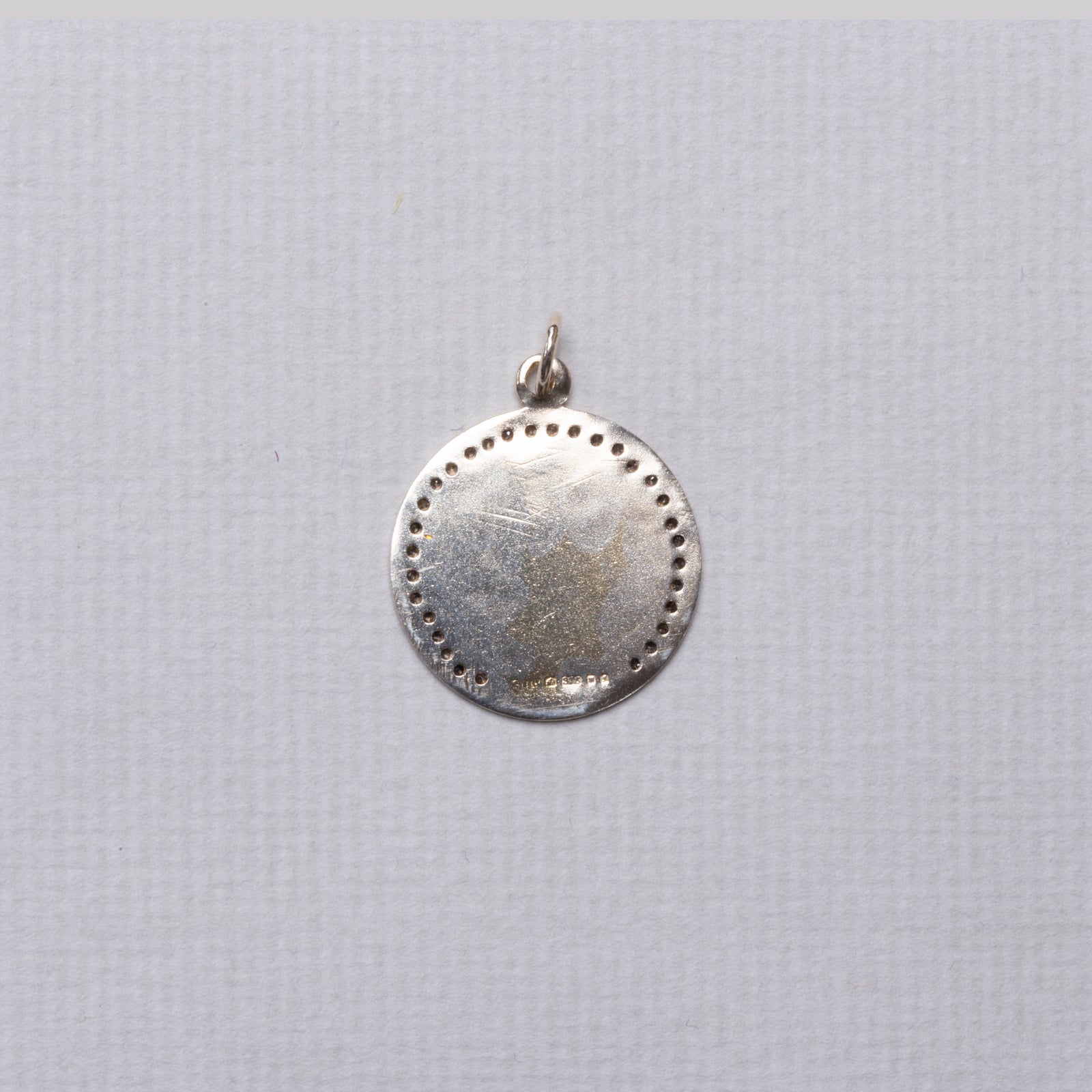 Vintage Libra Charm Pendant with Black Diamonds