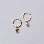 Star Charm Huggie Hoop Earrings