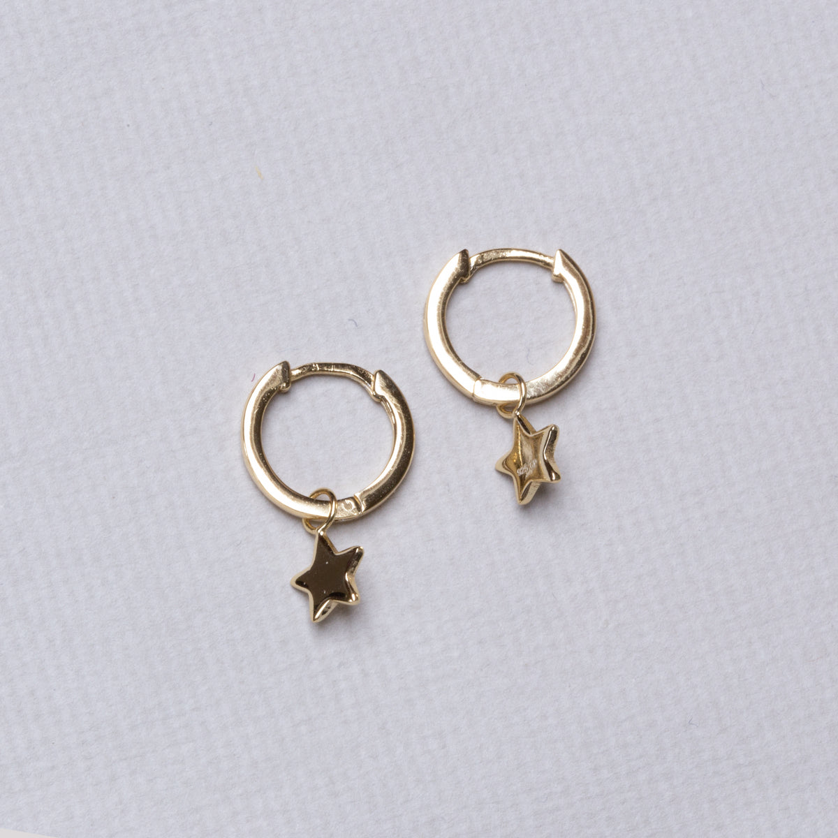 Star Charm Huggie Hoop Earrings