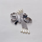 Vintage Dior Ribbon Brooch with Crystals