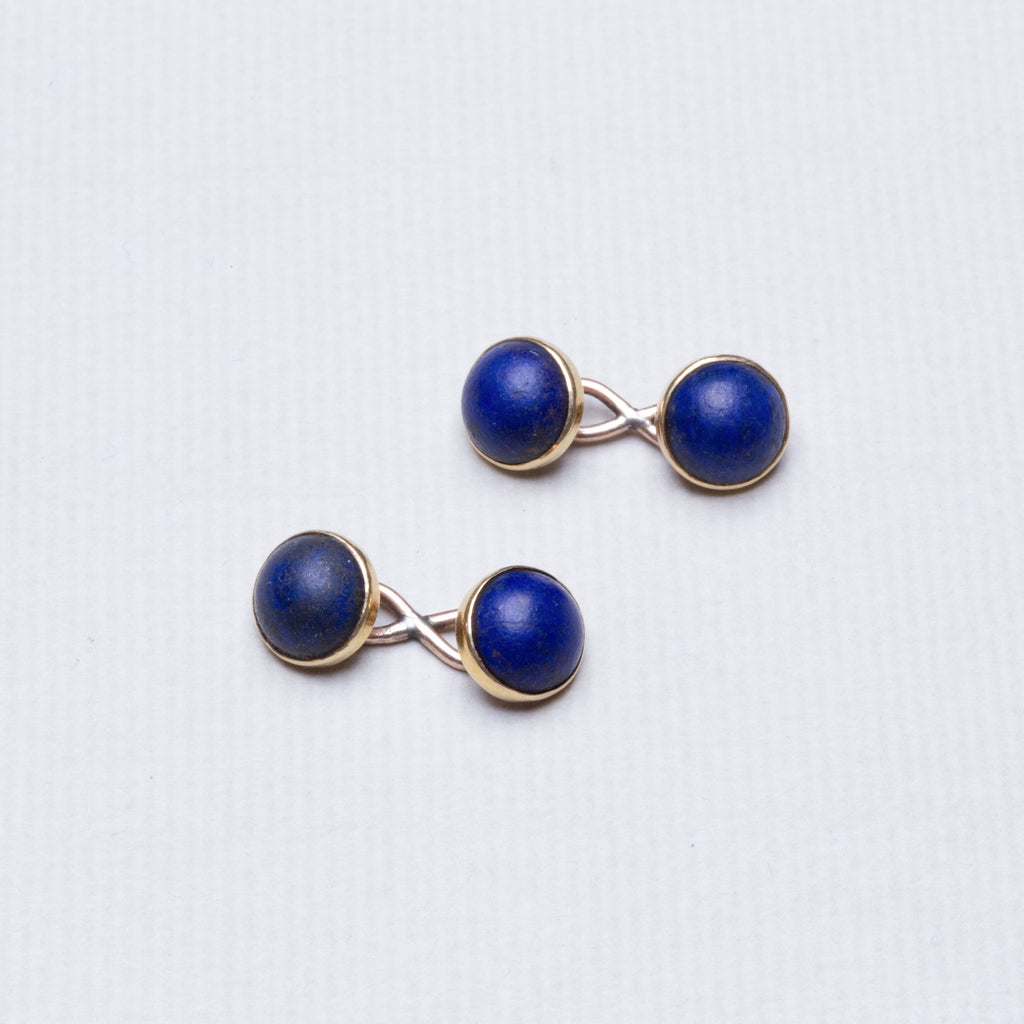 9ct Gold Vintage Lapis Cufflink
