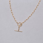 Oval Chain Necklace with T-Bar