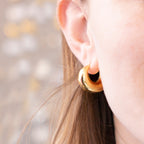 Gold Plated Silver Crescent Hoops