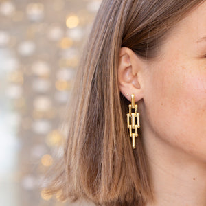 9ct Gold Chain Stud Earrings