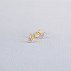 Lightning Bolt Stud Earrings with Diamond