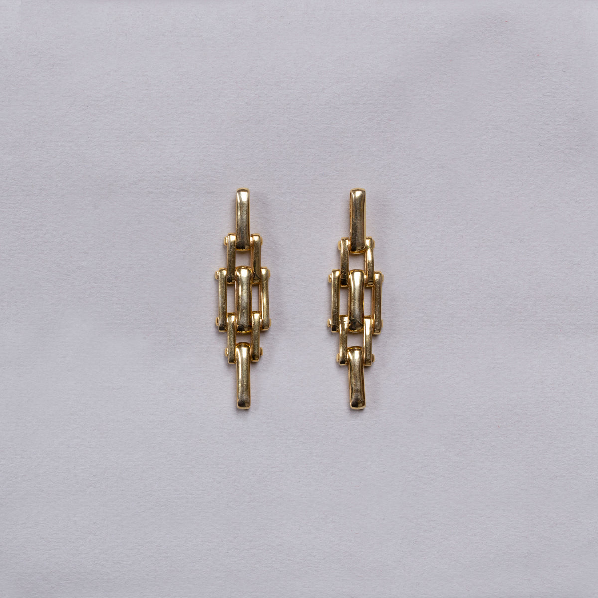 18ct Gold Plated Chain Stud Earrings