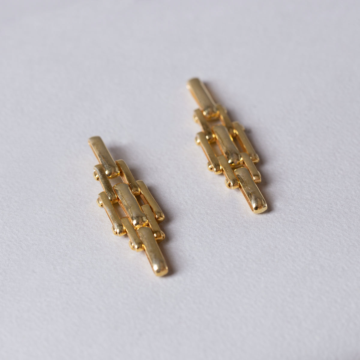 18ct Gold Plated Chain Stud Earrings