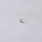Gold Diamond Letter Stud Earring