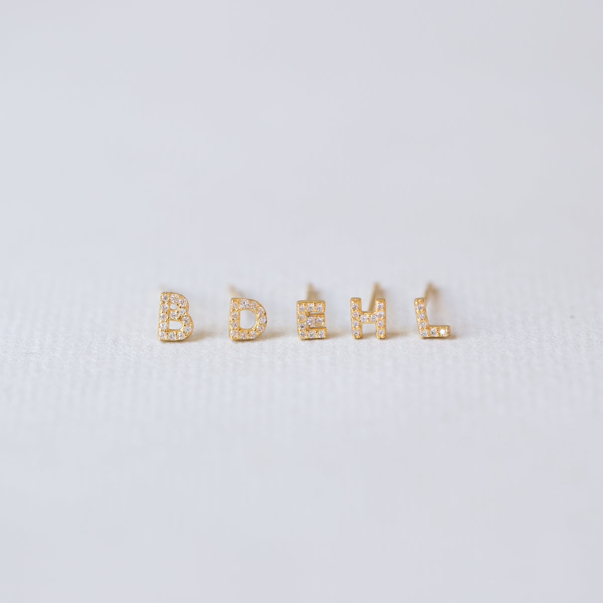 Initial Stud Earrings