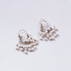 Gold Plated Wire Earrings with Pearls