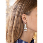 Gold Plated Wire Earrings with Pearls