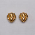 Vintage Textured Gold Clip-on Earrings