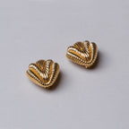 Vintage Textured Gold Clip-on Earrings