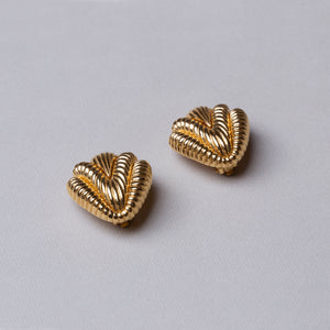 Vintage Textured Gold Clip-on Earrings