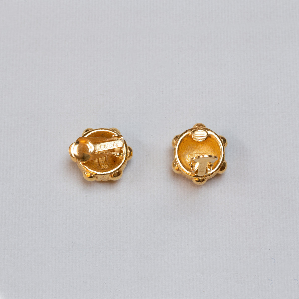 Vintage Fendi Gold Clip-on Earrings