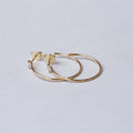 Thin Round Stud Hoop Earrings with Cubic Zirconia