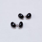 Dome - vintage cufflinks with onyx set in sterling silver