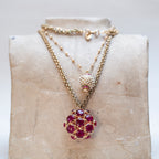Vintage Mawi Double Strand Pendant Necklace