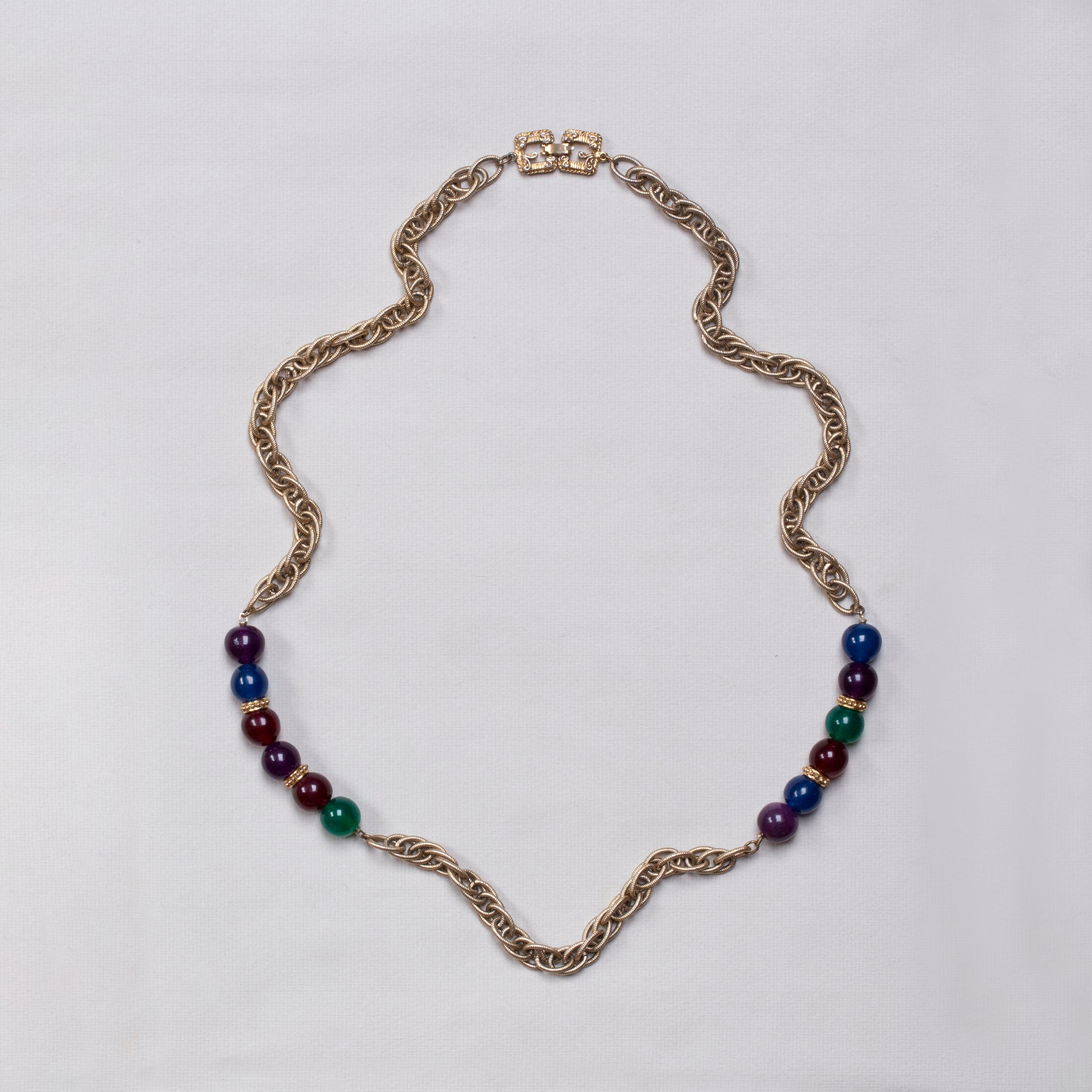 Vintage Gold Chain Beads Necklace